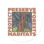 Tree Hugger, Protect Forests stickers