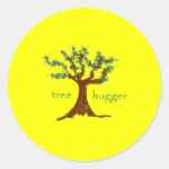 Tree Hugger Round Stickers