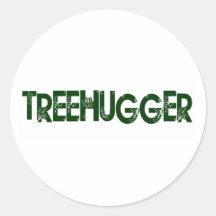 Tree Hugger Round Stickers