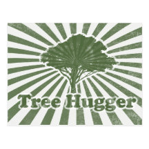 Tree Hugger Think Green Postcard