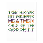 tree hugging dirt worshipper postcards