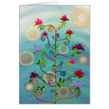 "Tree in Bloom" note card by CatherineHayesArt