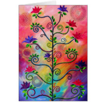 "Tree in Bloom Two" note card by CatherineHayesArt