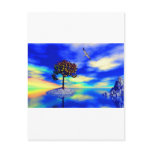 Tree in blue postkarte