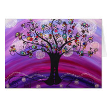 "Tree in Violet" note card by CatherineHayesArt