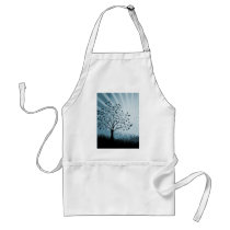 Tree Leaves Grass Silhouette & Sunburst - Blue Apron