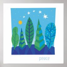 Tree Leaves Peace Poster