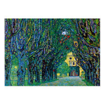 Tree lined avenue painting art by Gustav Klimt Business Card Template