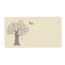 Tree Love Birds Custom Shipping Label