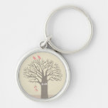 Tree Love Birds Love Initials Custom Keychain