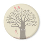 Tree Love Birds Love Initials Custom Magnet