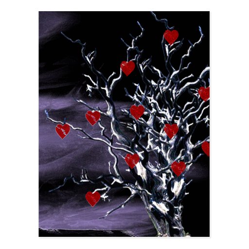 Tree of Broken Hearts Gothic Bridal Shower Invitat Post Card