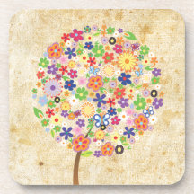 Tree of Flowers Beverage Coasters
