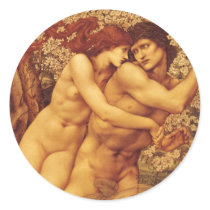 Tree of Forgiveness, Sir Edward Coley Burne Jones Round Sticker
