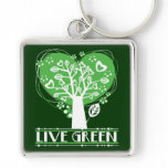 Tree of Hearts Live Green Keychain