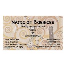 Tree of Life by Klimt, Stylized Art Nouveau Symbol Business Card Templates