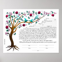 Tree of Life Ketubah, blank Posters
