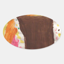 Tree of Life Overflows Oval Stickers