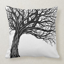 Tree of life pillow MOD graphic organic wind swept