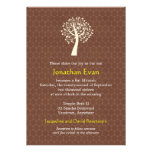 Tree of Life Star of David Pattern Bar-Bat Mitzvah Invitation