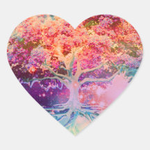 Tree of Life Tranquility Heart Sticker