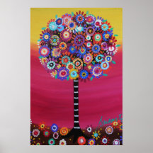 TREE OF LIFE  WHIMSICAL TREE PAINTING POSTERS
