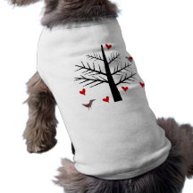 Tree of Love With Hearts And Birds Pet Tee