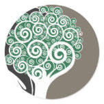 Tree of Swirls Round Sticker