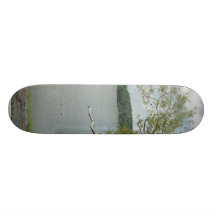 Tree On Lake Rock Shore Skate Board