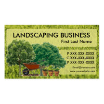 Tree plants shrubs landscaping business cards