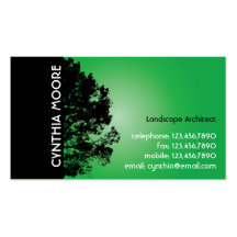 Tree Silhouette - Green Business Card Templates