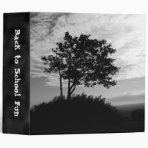 Tree Silhouette Monochrome Binders