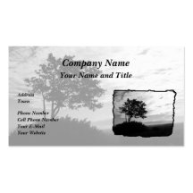 Tree Silhouette Monochrome Business Card