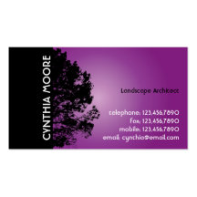 Tree Silhouette - Purple Business Card