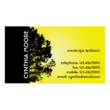 Tree Silhouette - Yellow Business Card
