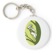 tree surgeon or arborist chainsaw cutting tree keychains
