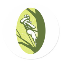 tree surgeon or arborist chainsaw cutting tree stickers