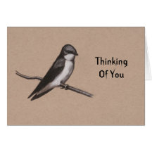 Tree Swallow: Charcoal Drawing Card