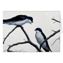 Tree swallows greeting card
