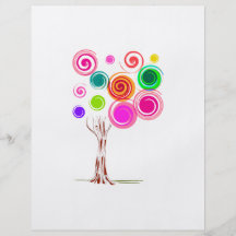 tree swirly foliage colourful personalized flyer