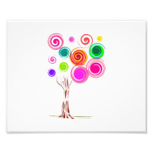 tree swirly foliage colourful photographic print