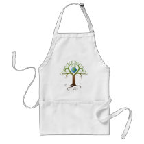 Tree with branches surrounding planet earth apron
