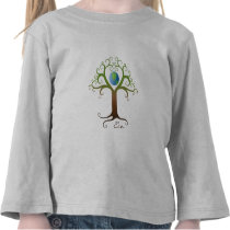 Tree with branches surrounding planet earth tees