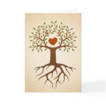 Tree with heart and roots family reunion invite cards
