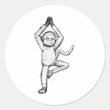 TREEPOSEMONKEY 002 ROUND STICKER