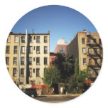 Trees Between Buildings, Alphabet City, NYC Round Sticker