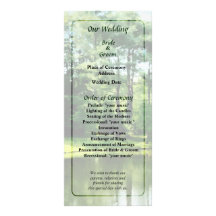 Trees by the Lake Wedding Program Rack Cards