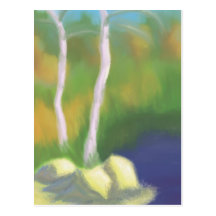 Trees by Water, Postcard