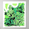 Trees in Abstract Watercolor Poster/Print