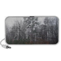 Trees in Fog Laptop Speakers